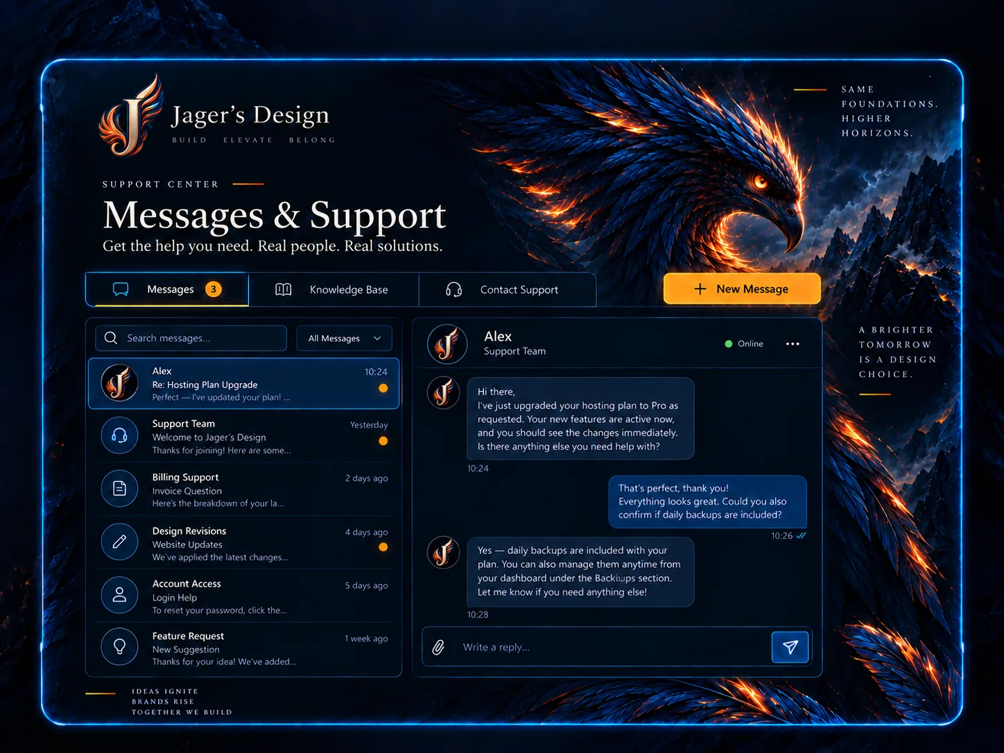 Messages and Support preview
